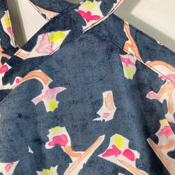 Womens Cabi Aurora Halter Maxi Dress 5269 Art To Wear Gray Pink Orange 6 Polyest - Picture 7 of 12